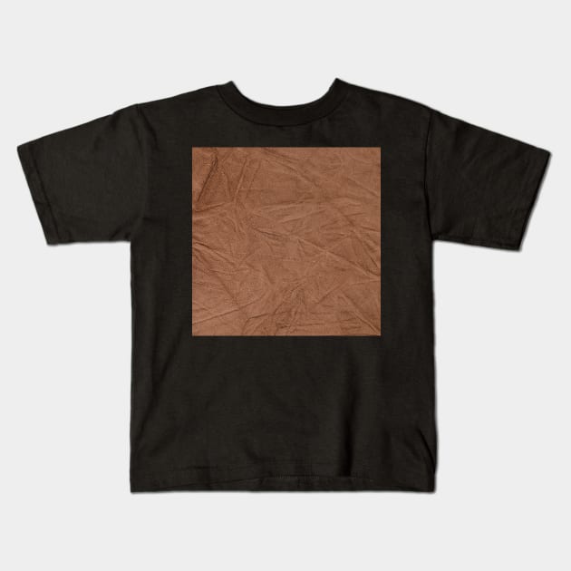 Brown leather texture closeup Kids T-Shirt by homydesign